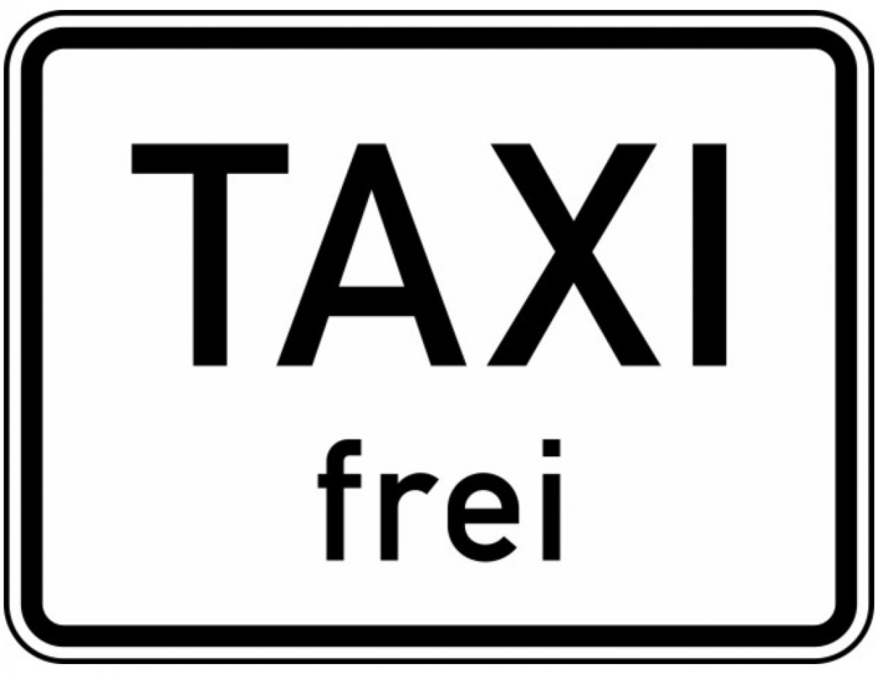 Aufkleber Verkehrszeichen 1026-30 "Taxi frei" StVO Schild Folie | Größen wählbar