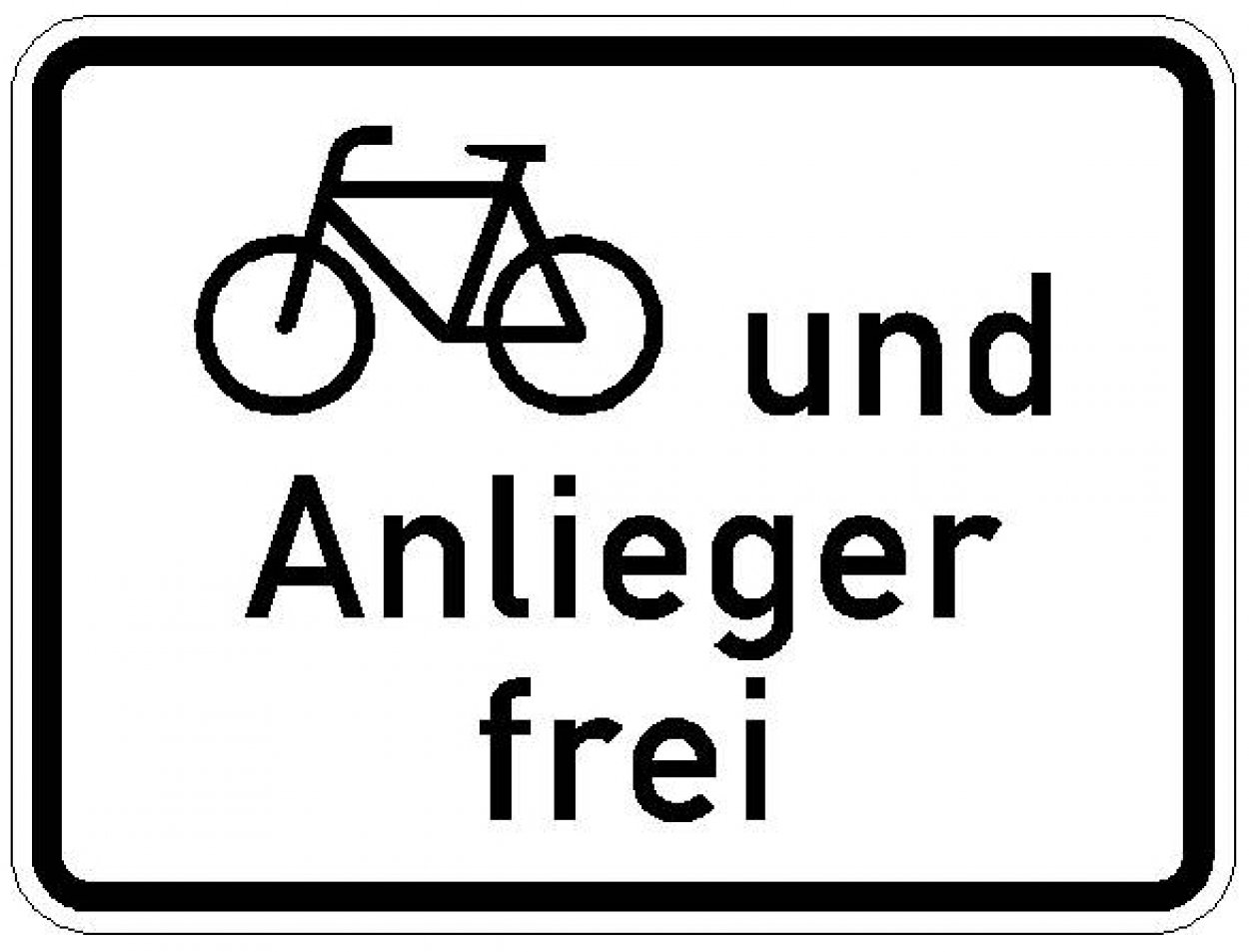 Aufkleber Verkehrszeichen VZ1020-12 "Radverkehr und Anlieger frei" | Größen wählbar