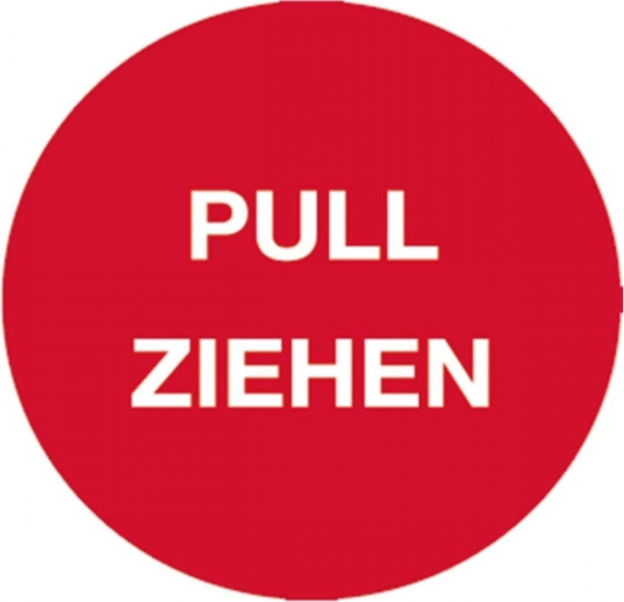 Aufkleber Hinweis "PULL ZIEHEN" Türschild Folie selbstklebend Ø5-30cm | rot