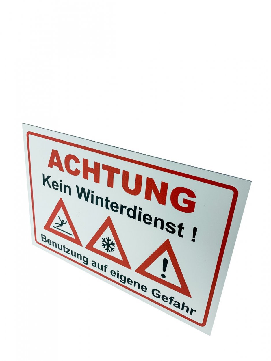 Aluminium-Schild Warnhinweis "Kein Winterdienst" 3mm Alu Dibond® | 20x30cm