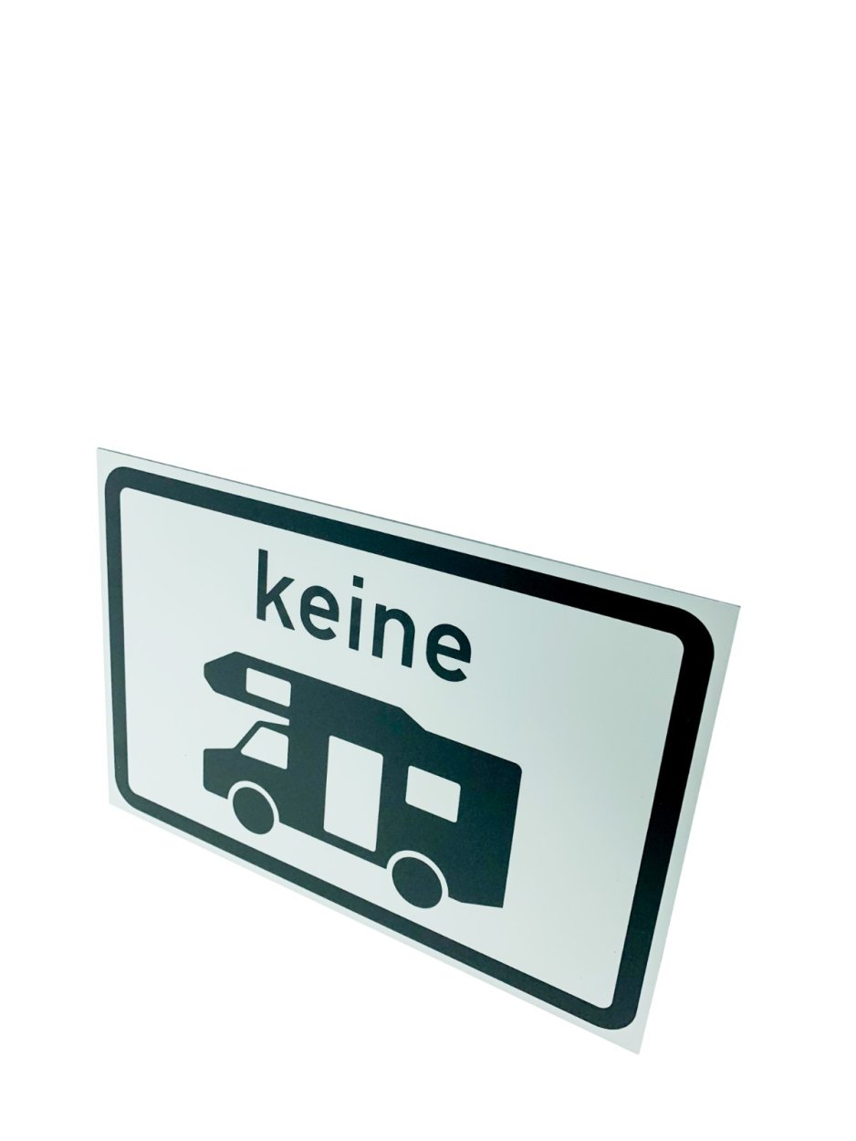 Verkehrszeichen Alu-Schild „keine Wohnmobile/Caravan“ 3mm Alu Dibond® | 20x30 cm