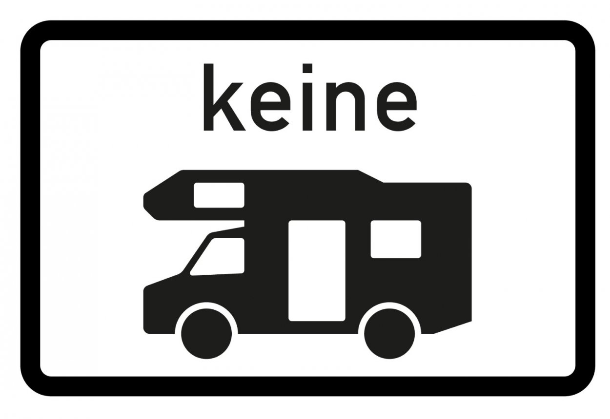 Verkehrszeichen Alu-Schild „keine Wohnmobile/Caravan“ 3mm Alu Dibond® | 20x30 cm
