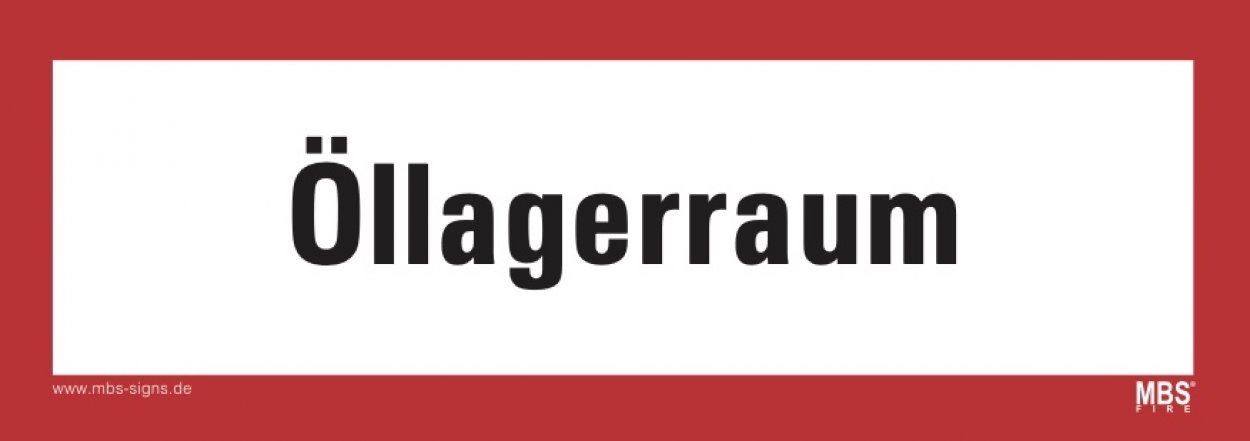 Aufkleber Hinweis „Öllagerraum“ Etikett ähnl. DIN 4066 | Größe wählbar