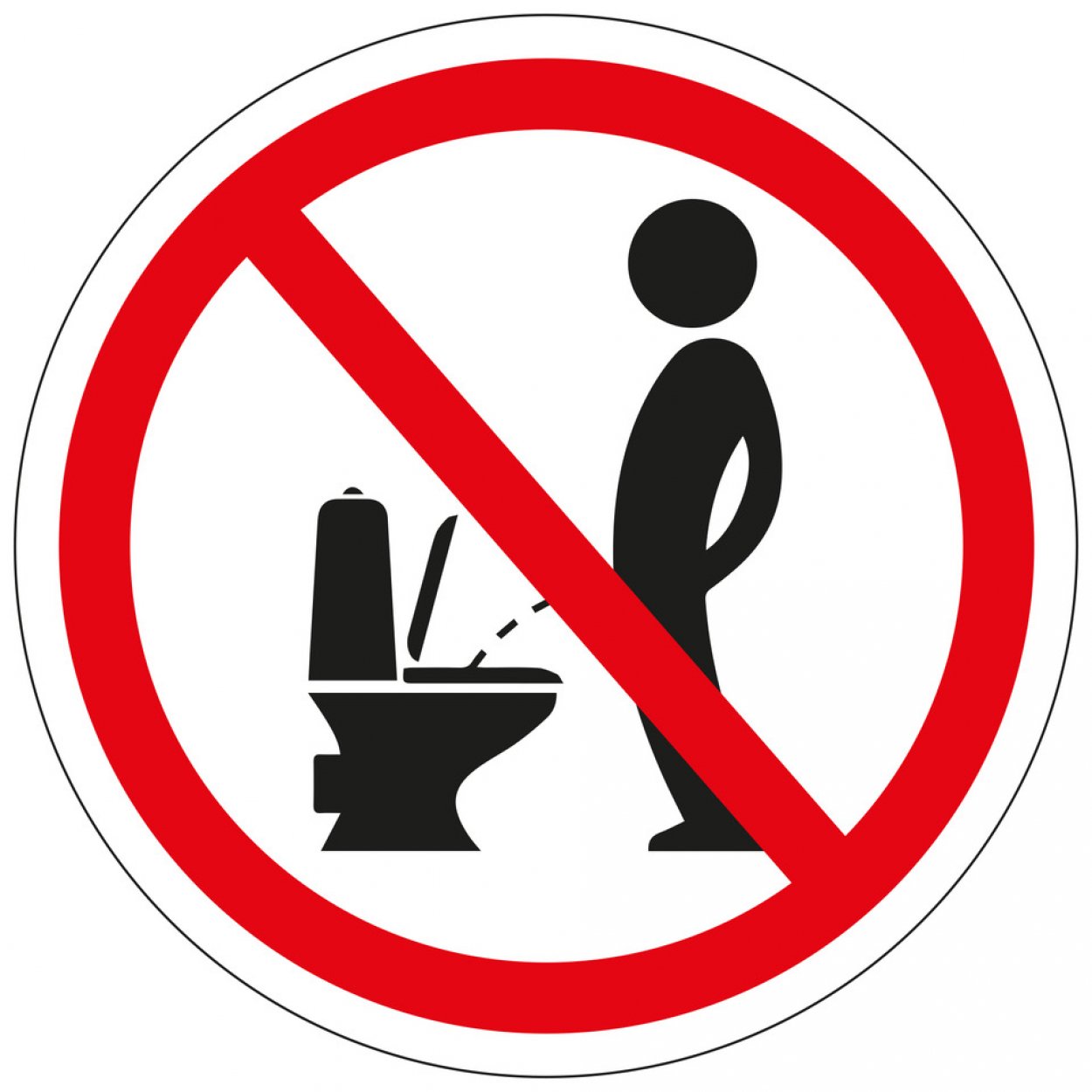 Aufkleber Verbot Hinweis "Nicht im Stehen urinieren" Schild Folie | Ø5-30cm