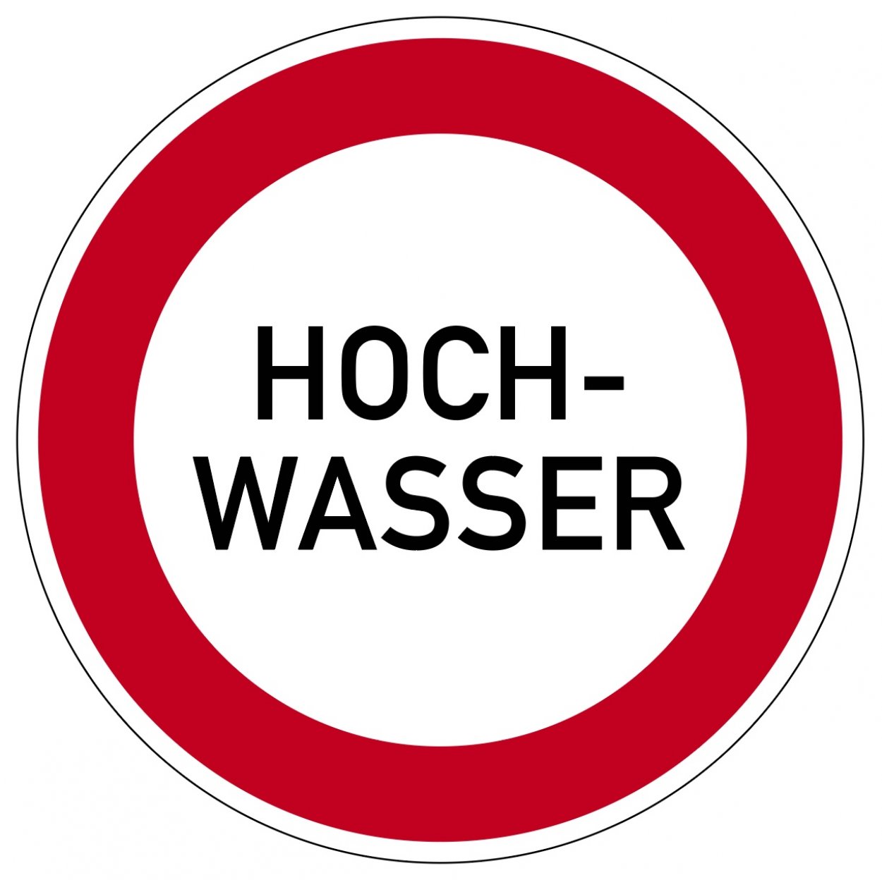 XXL Aufkleber Warnung "HOCHWASSER" Hinweis Schild Folie | Ø40-100cm