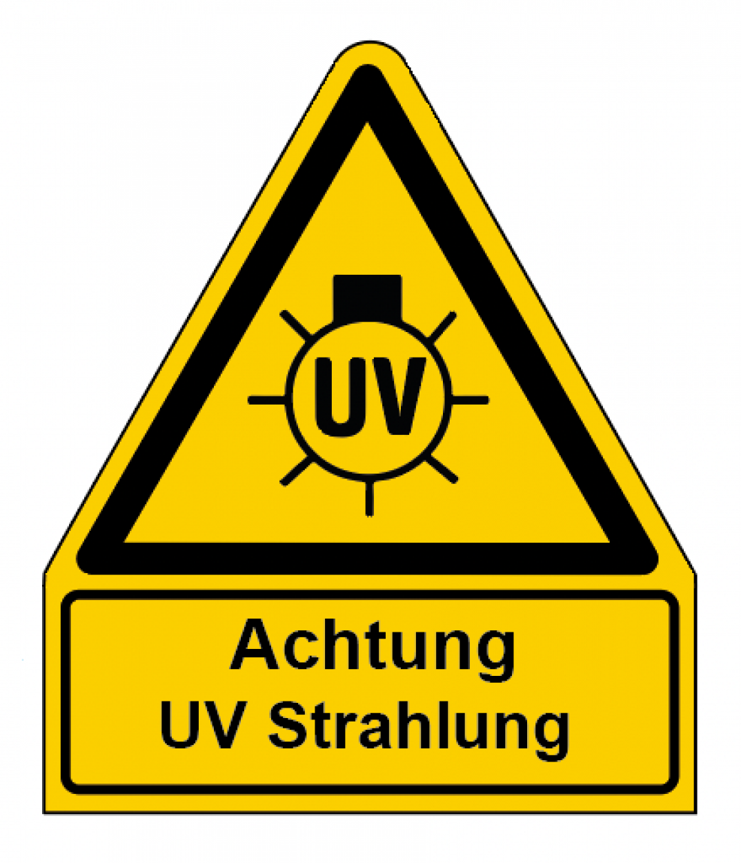 Aufkleber Warnung "Achtung UV Strahlung" Schild ähnl. ISO 7010 | Größen wählbar