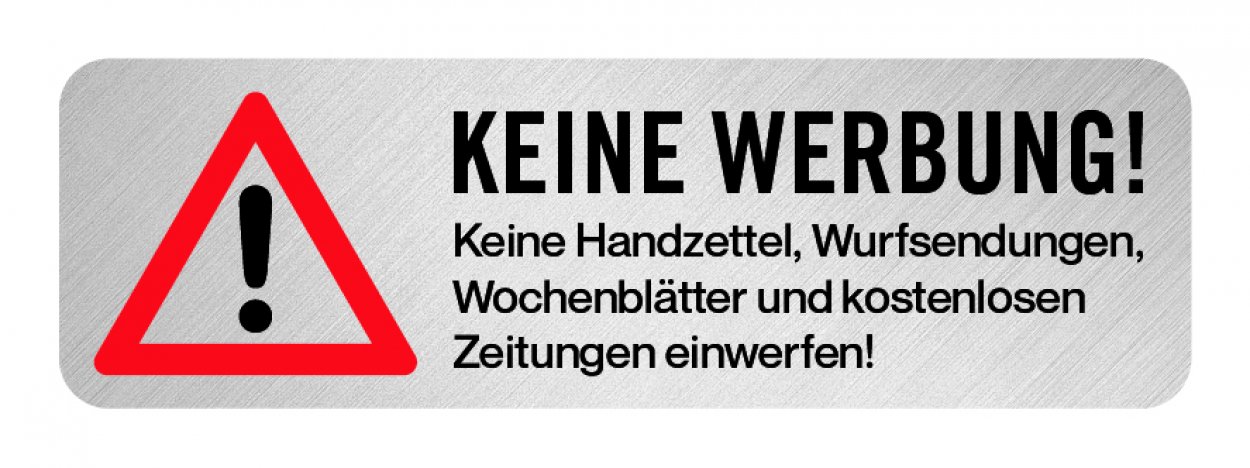 Aufkleber Hinweis „Bitte keine Werbung..“ Briefkasten Etikett Metallic-Look | Größe wählbar Aufkleber Hinweis „Bitte keine Werbung..“ Briefkasten Etikett Metallic-Look | Größe wählbar