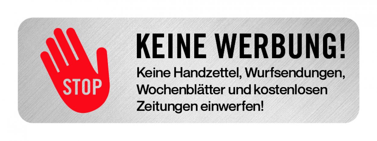 Aufkleber Hinweis „Bitte keine Werbung..“ Briefkasten Etikett Metallic-Look | Größe wählbar Aufkleber Hinweis „Bitte keine Werbung..“ Briefkasten Etikett Metallic-Look | Größe wählbar
