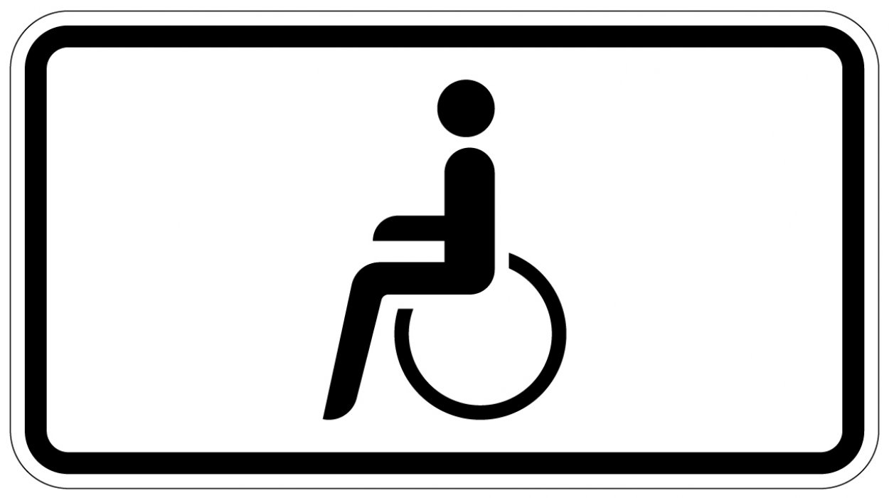Aufkleber Verkehr Zusatzzeichen"Nur Schwerbehinderte u. Blinde"StVO Schild Folie