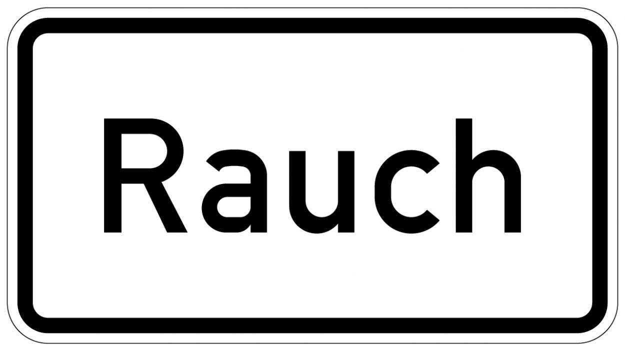 Aufkleber Verkehr Zusatzzeichen "Rauch" StVO Schild Folie selbstklebend