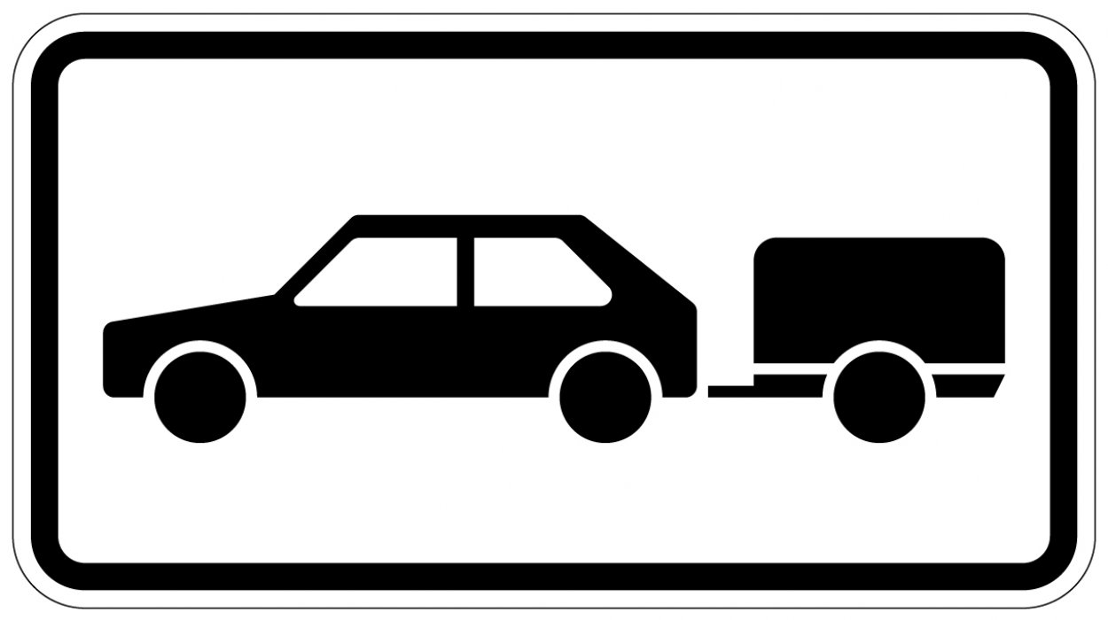 Aufkleber Verkehr Zusatzzeichen"Personenkraftwagen m. Anhänger"StVO Schild Folie