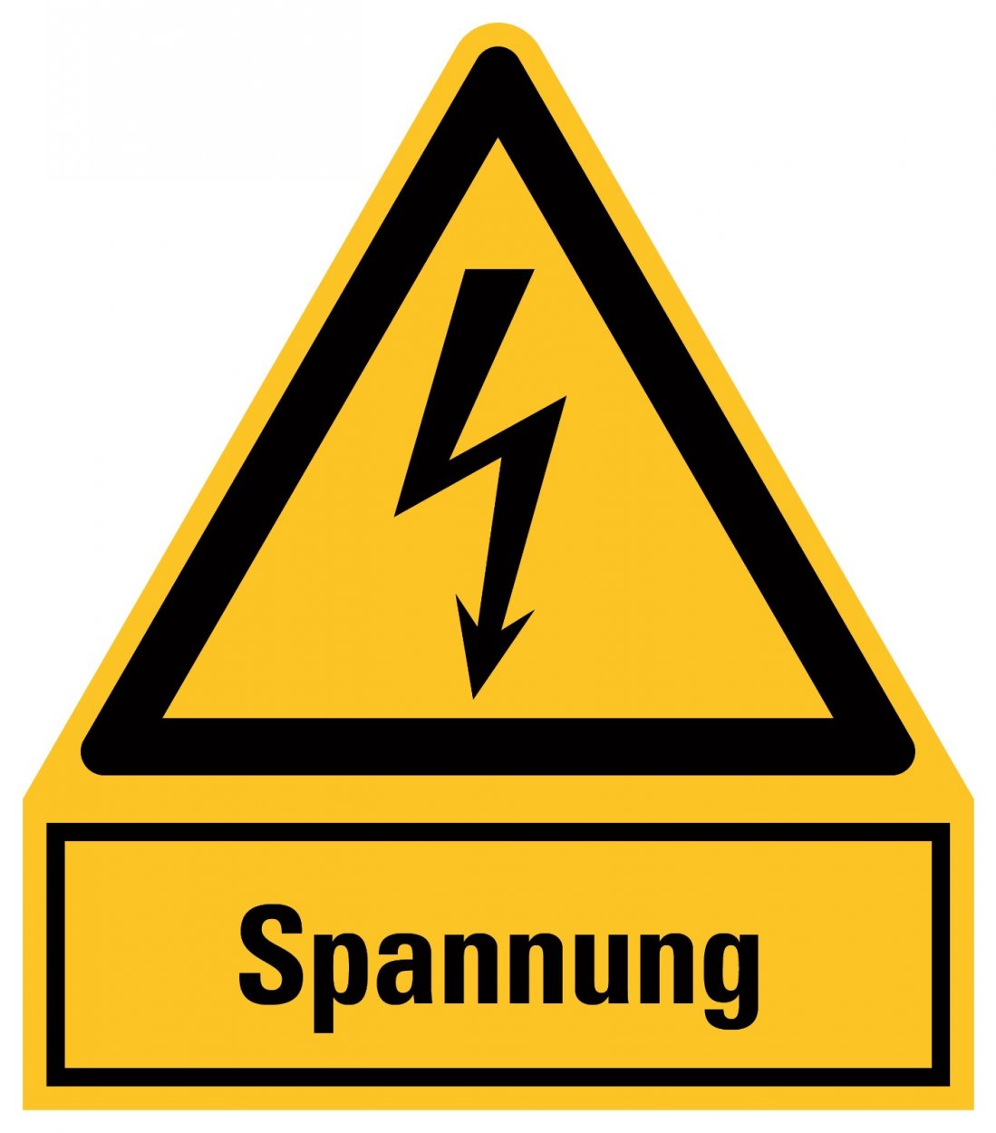 Aufkleber Warnung "Spannung" Warn Schild Folie ähnl. ISO 7010