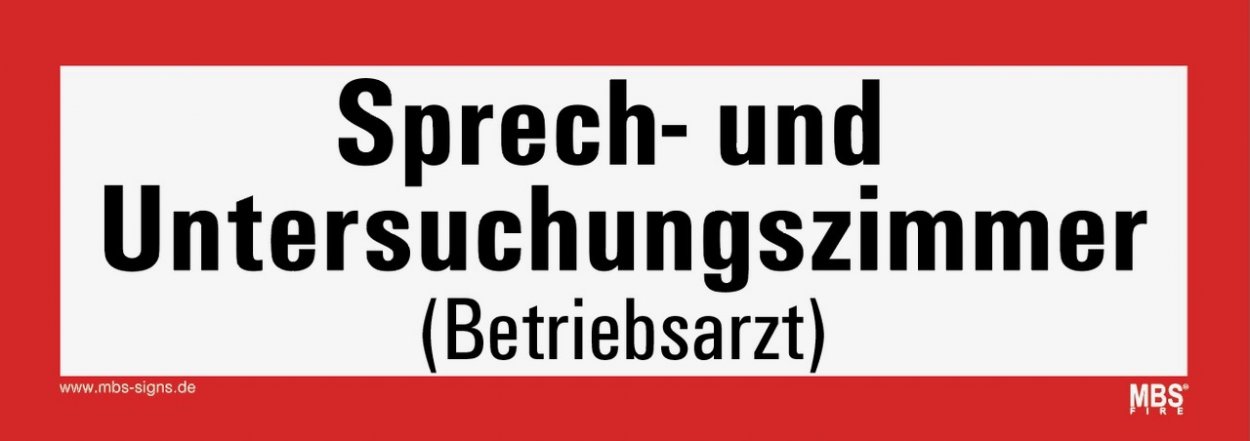 Aufkleber Hinweis „Sprech- und Untersuchungszimmer“ Etikett ähnl. DIN 4066 | Größe wählbar