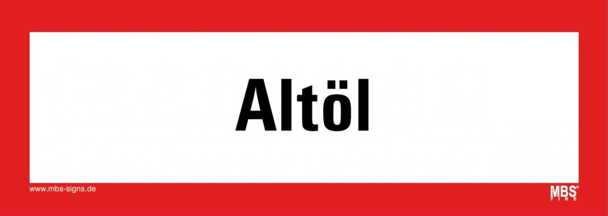 Aufkleber Hinweis „Altöl“ Etikett ähnl. DIN 4066 | Größe wählbar