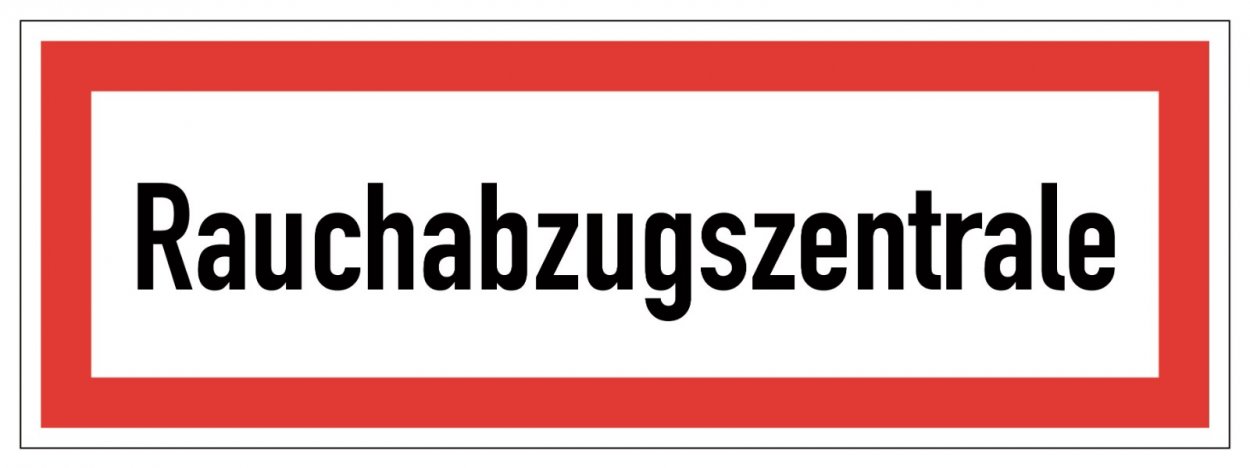 Aufkleber Hinweis "Rauchabzugszentrale" Schild Folie ähnl. DIN 4066 | 297x105mm