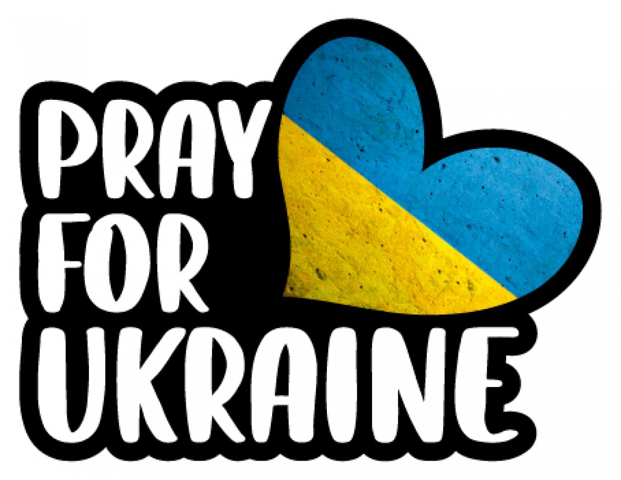 Aufkleber #NoWar "PRAY FOR UKRAINE" Schild Folie selbstklebend | 15x11,4cm