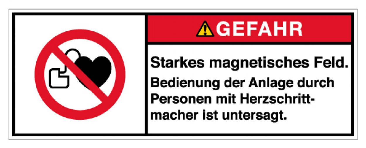 Aufkleber Warnung "GEFAHR Starkes magnetisches Feld" Schild Folie selbstklebend