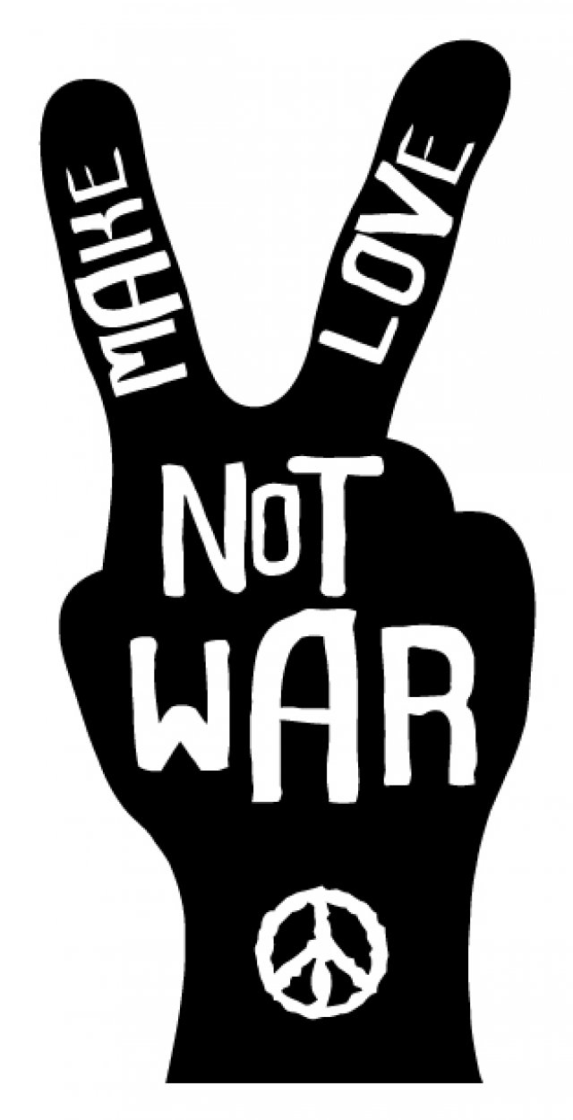 XXL Aufkleber #Peace "Make Love Not War" Schild Folie selbstklebend | 38x80cm