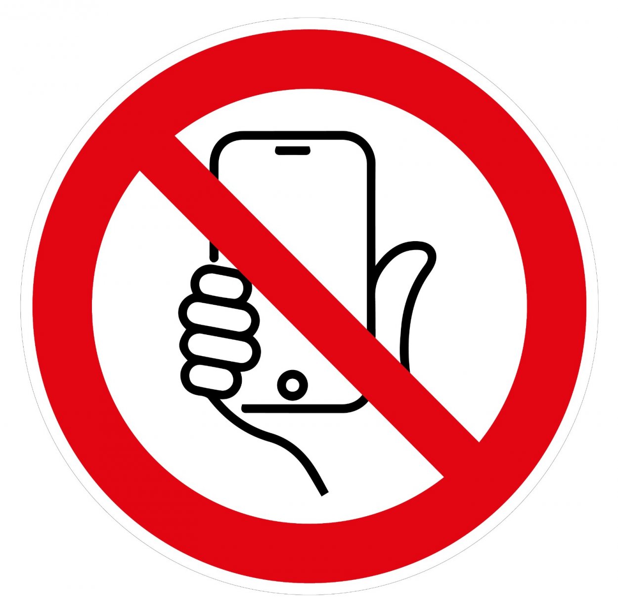 Aufkleber Verbot "Handy/Smartphone Nutzung verboten" Schild Folie | Ø5-30cm