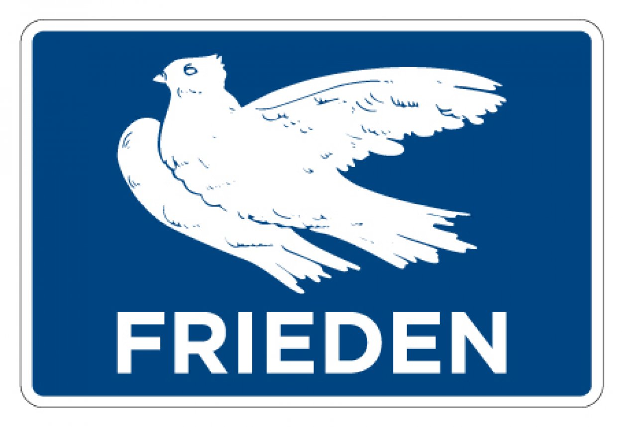 Aufkleber #Frieden #Peace "Friedenstaube blau/weiß" Schild Folie selbstklebend