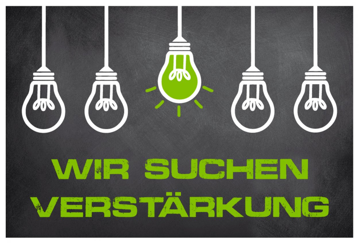 Aufkleber Hinweis „Wir suchen Verstärkung“ Bewerbung Etikett | Farbe wählbar