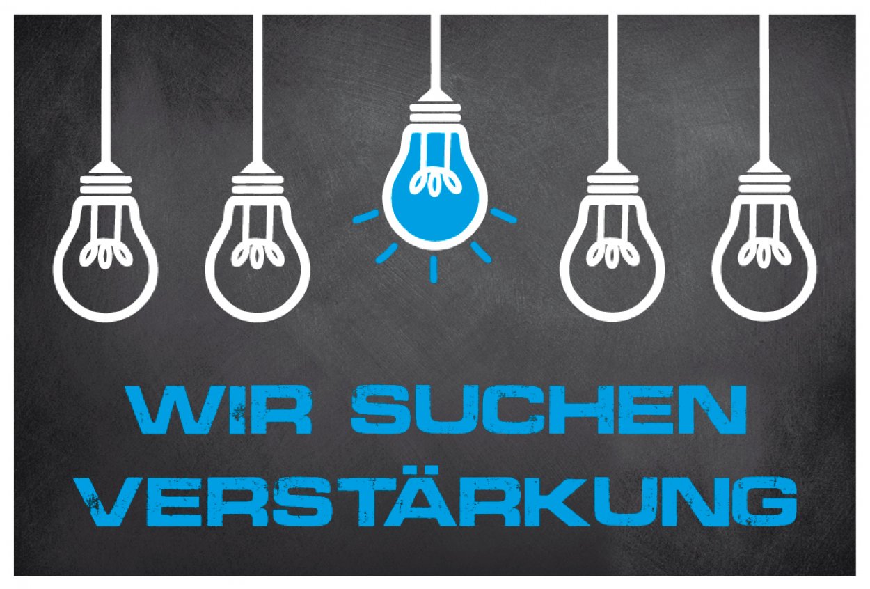 Aufkleber Hinweis „Wir suchen Verstärkung“ Bewerbung Etikett | Farbe wählbar