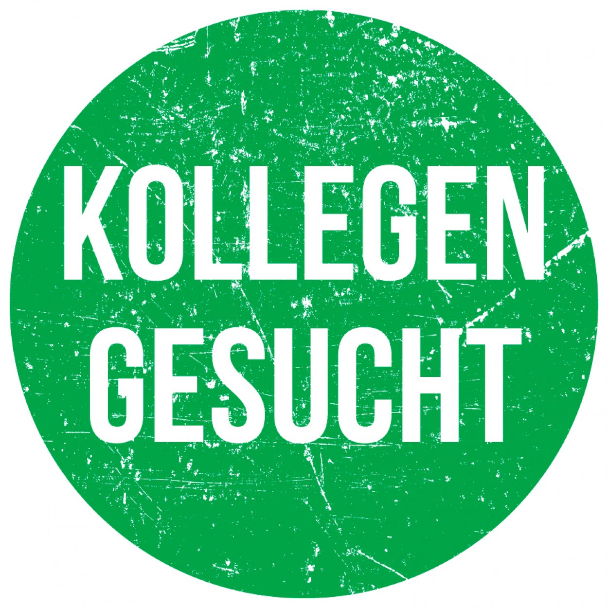 Aufkleber Hinweis "KOLLEGEN GESUCHT" Bewerbung Schild Folie, grün | Ø5-30cm