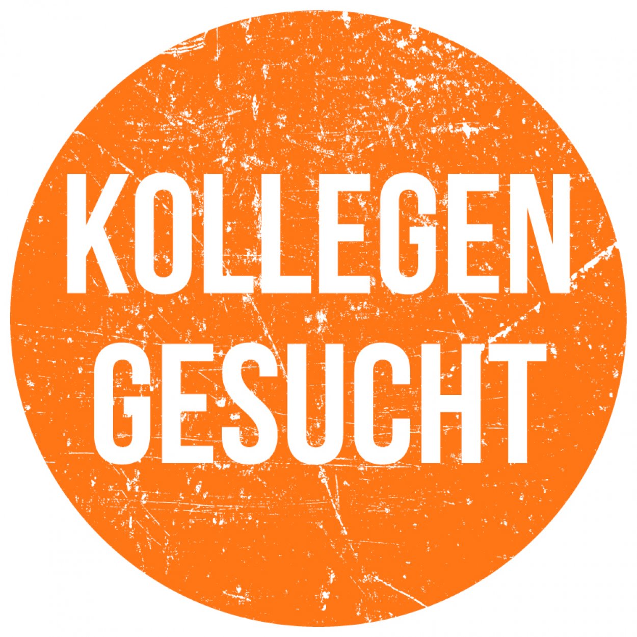 Aufkleber Hinweis "KOLLEGEN GESUCHT" Bewerbung Schild Folie, orange | Ø5-30cm