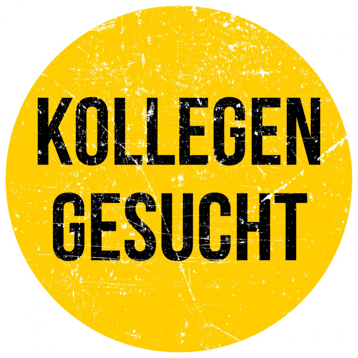 Aufkleber Hinweis "KOLLEGEN GESUCHT" Bewerbung Schild Folie, gelb | Ø5-30cm