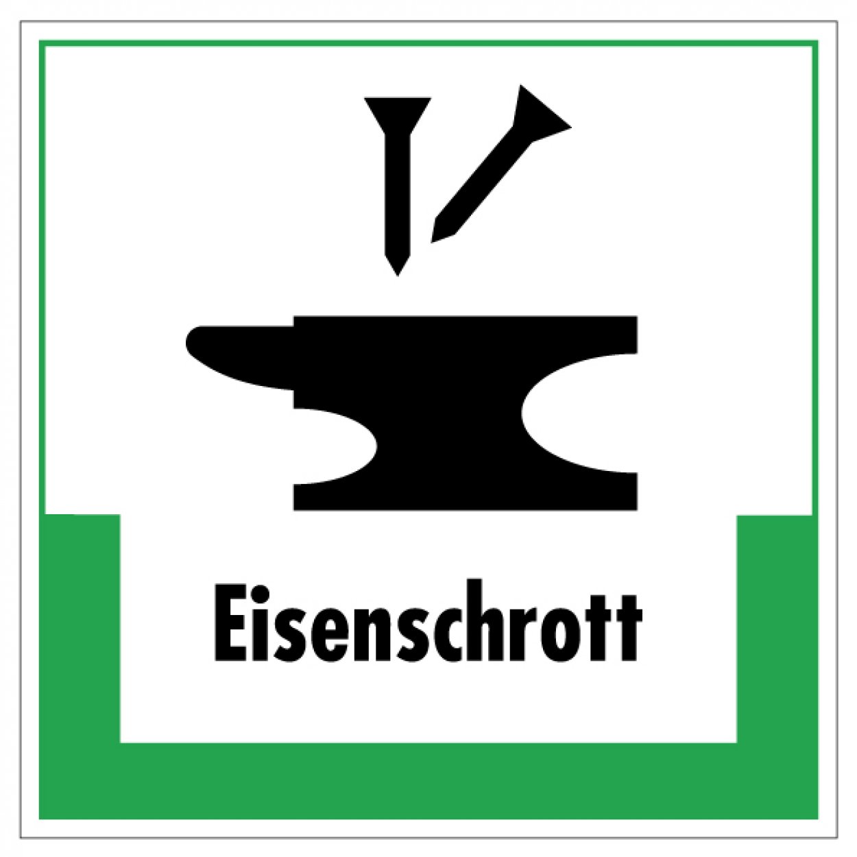 Aufkleber Abfallkennzeichnung „Eisenschrott“ Recycling Etikett, grün | Größe wählbar Aufkleber Abfallkennzeichnung „Eisenschrott“ Recycling Etikett, grün | Größe wählbar