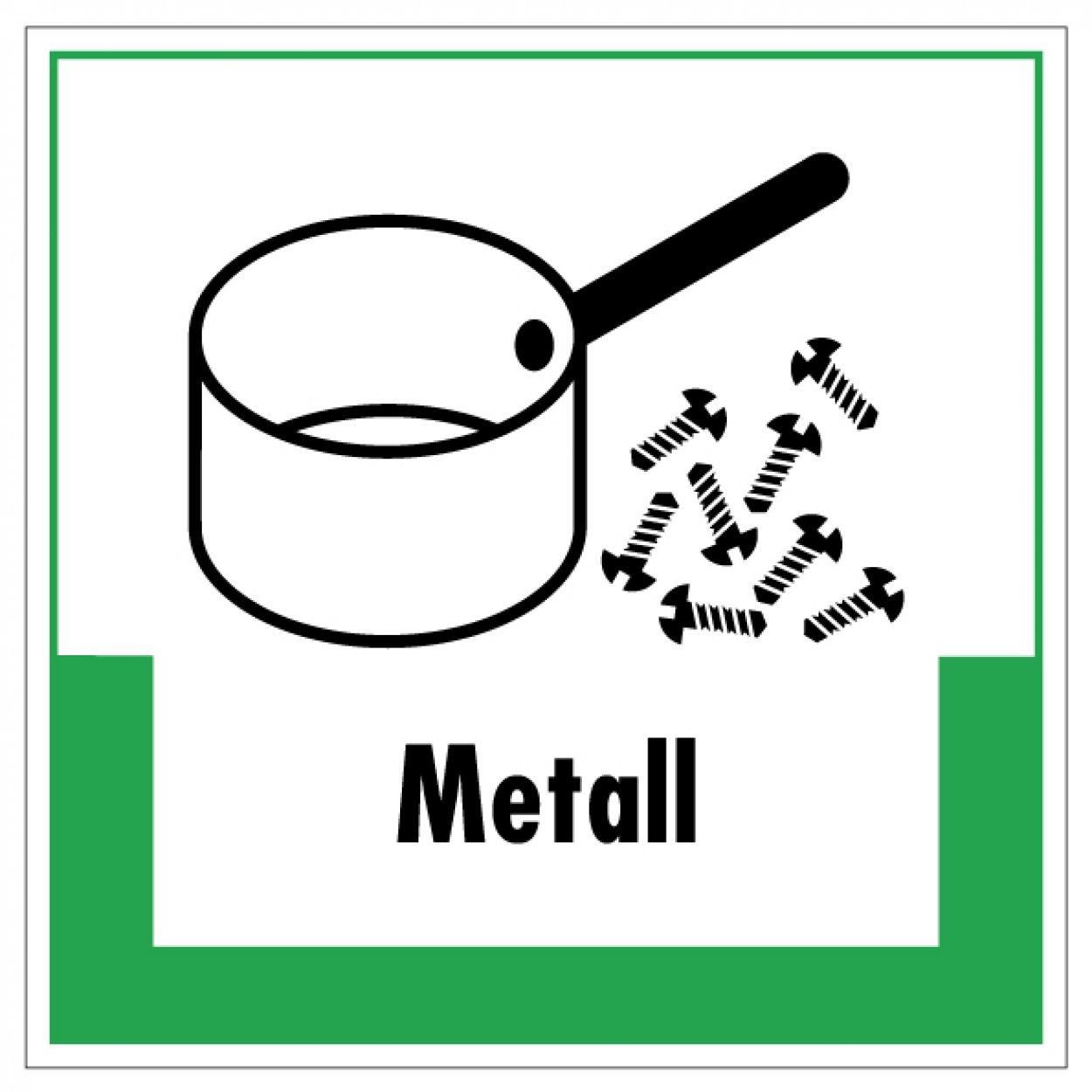 Aufkleber Abfallkennzeichnung „Metall“ Recycling Etikett grün | Größe wählbar Aufkleber Abfallkennzeichnung „Metall“ Recycling Etikett grün | Größe wählbar