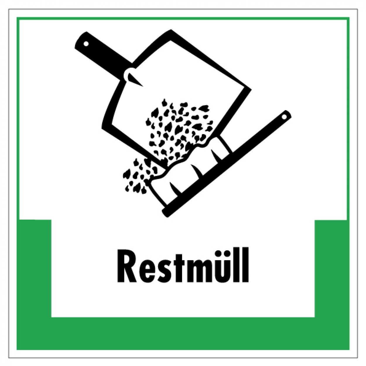 Aufkleber Abfallkennzeichnung „Restmüll“ Recycling Etikett, grün | Größe wählbar Aufkleber Abfallkennzeichnung „Restmüll“ Recycling Etikett, grün | Größe wählbar