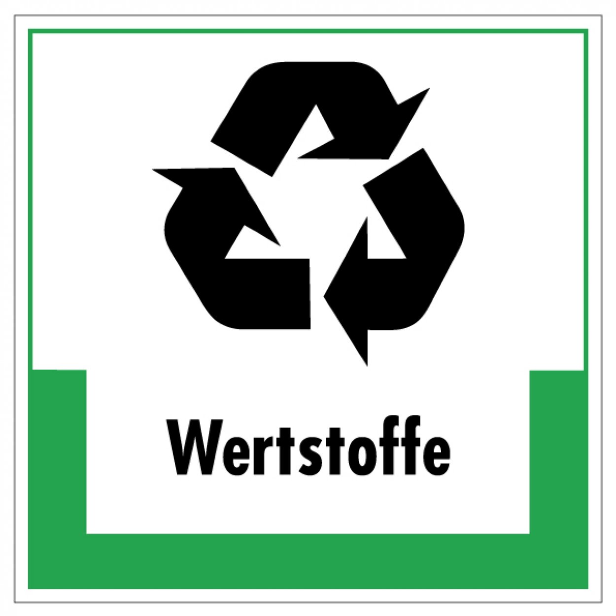Aufkleber Abfallkennzeichnung „Wertstoffe“ Recycling Etikett, grün | Größe wählbar Aufkleber Abfallkennzeichnung „Wertstoffe“ Recycling Etikett, grün | Größe wählbar