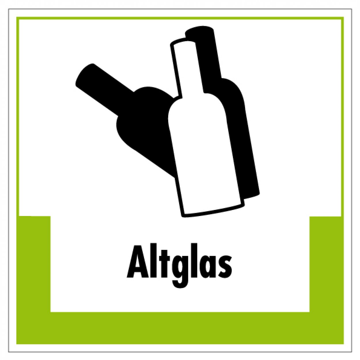 Aufkleber Abfallkennzeichnung „Altglas“ Recycling Etikett, grün | Größe wählbar Aufkleber Abfallkennzeichnung „Altglas“ Recycling Etikett, grün | Größe wählbar