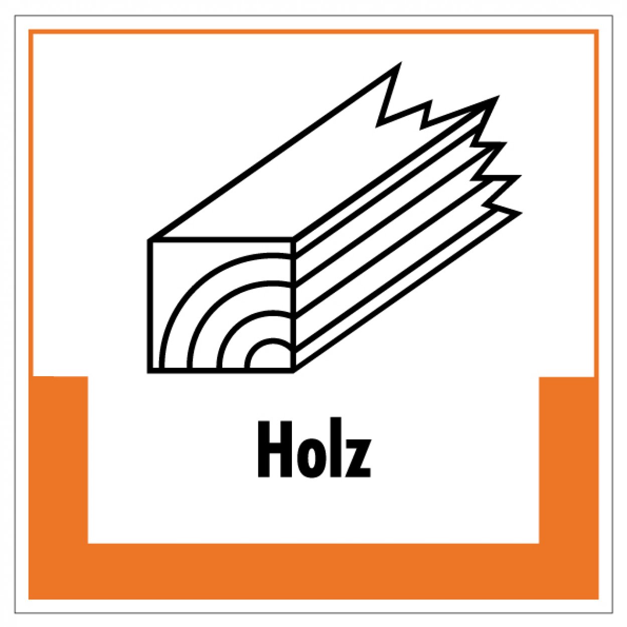 Aufkleber Abfallkennzeichnung „Holz“ Recycling Etikett, orange | Größe wählbar Aufkleber Abfallkennzeichnung „Holz“ Recycling Etikett, orange | Größe wählbar