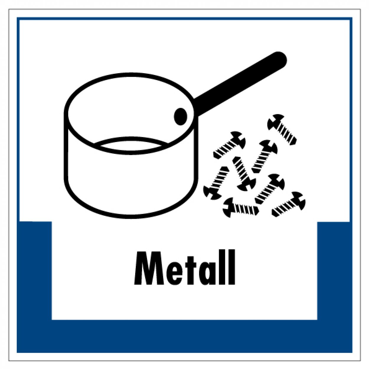 Aufkleber Abfallkennzeichnung „Metall“ Recycling Etikett, blau | Größe wählbar Aufkleber Abfallkennzeichnung „Metall“ Recycling Etikett, blau | Größe wählbar