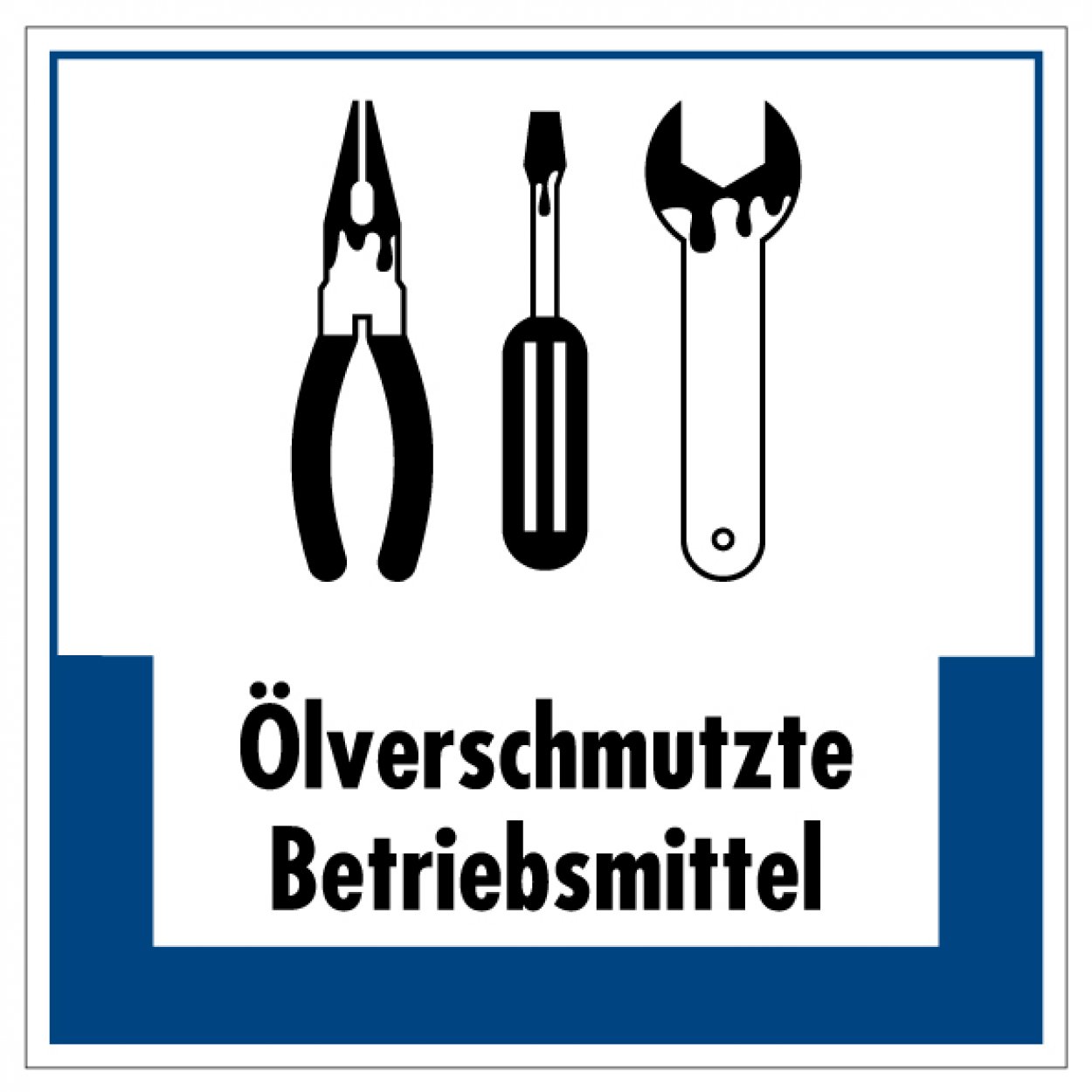 Aufkleber Abfallkennzeichnung „Ölvers. Betriebsmittel“ Etikett, blau | Größe wählbar Aufkleber Abfallkennzeichnung „Ölvers. Betriebsmittel“ Etikett, blau | Größe wählbar