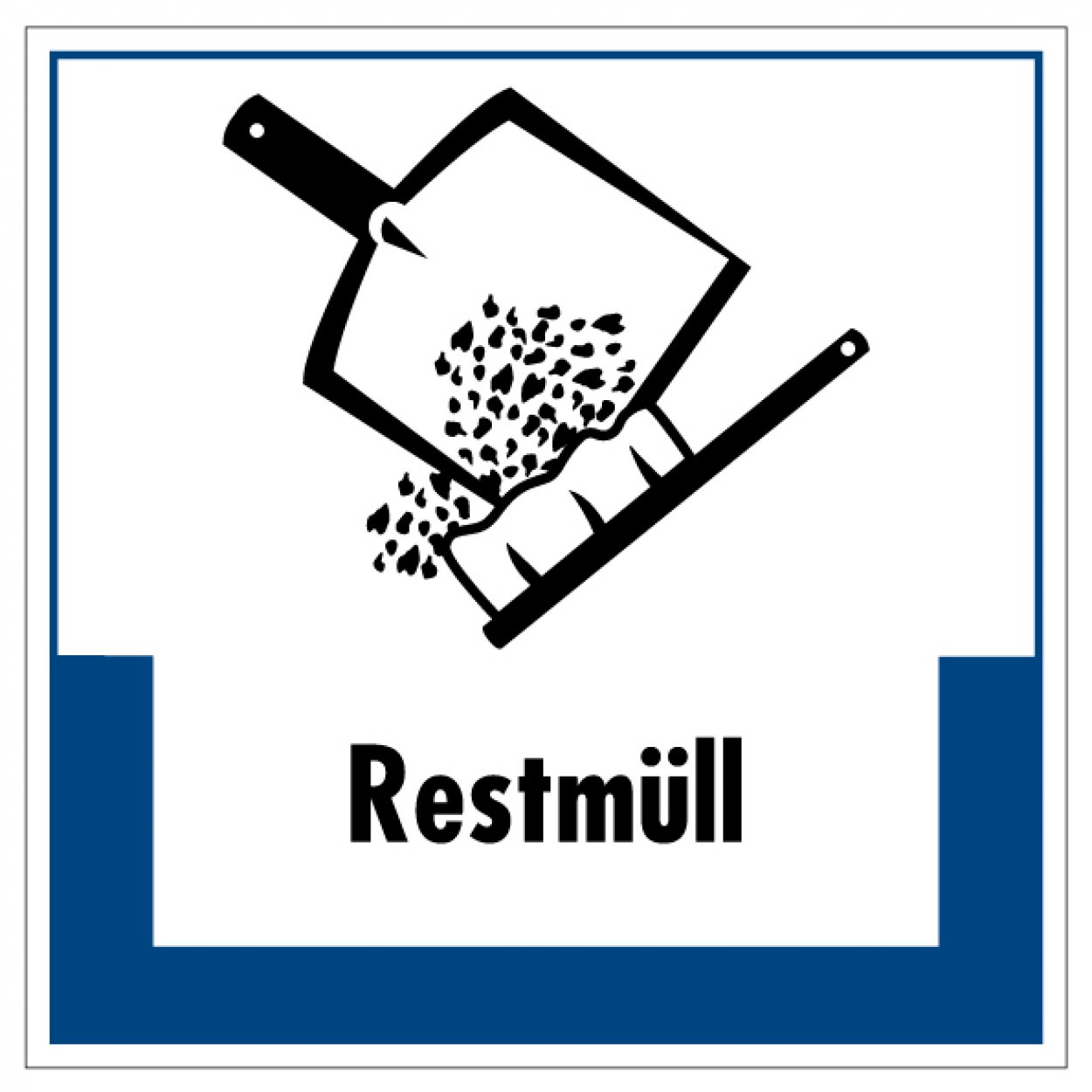 Aufkleber Abfallkennzeichnung „Restmüll“ Recycling Etikett, blau | Größe wählbar Aufkleber Abfallkennzeichnung „Restmüll“ Recycling Etikett, blau | Größe wählbar