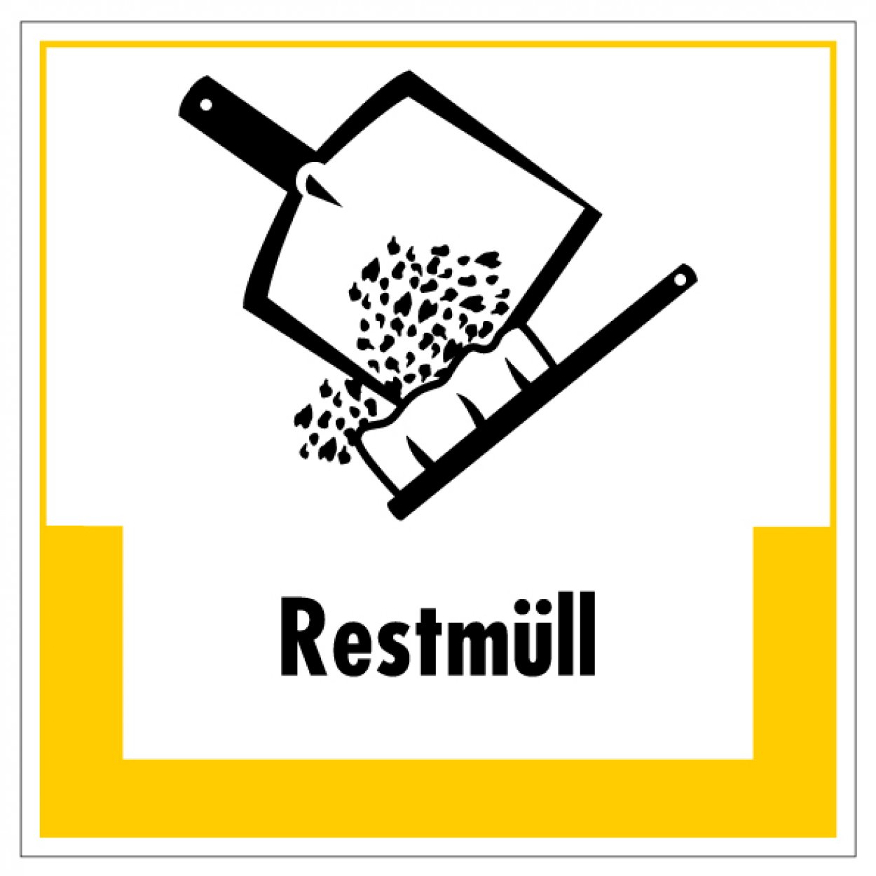 Aufkleber Abfallkennzeichnung „Restmüll“ Recycling Etikett, gelb | Größe wählbar Aufkleber Abfallkennzeichnung „Restmüll“ Recycling Etikett, gelb | Größe wählbar