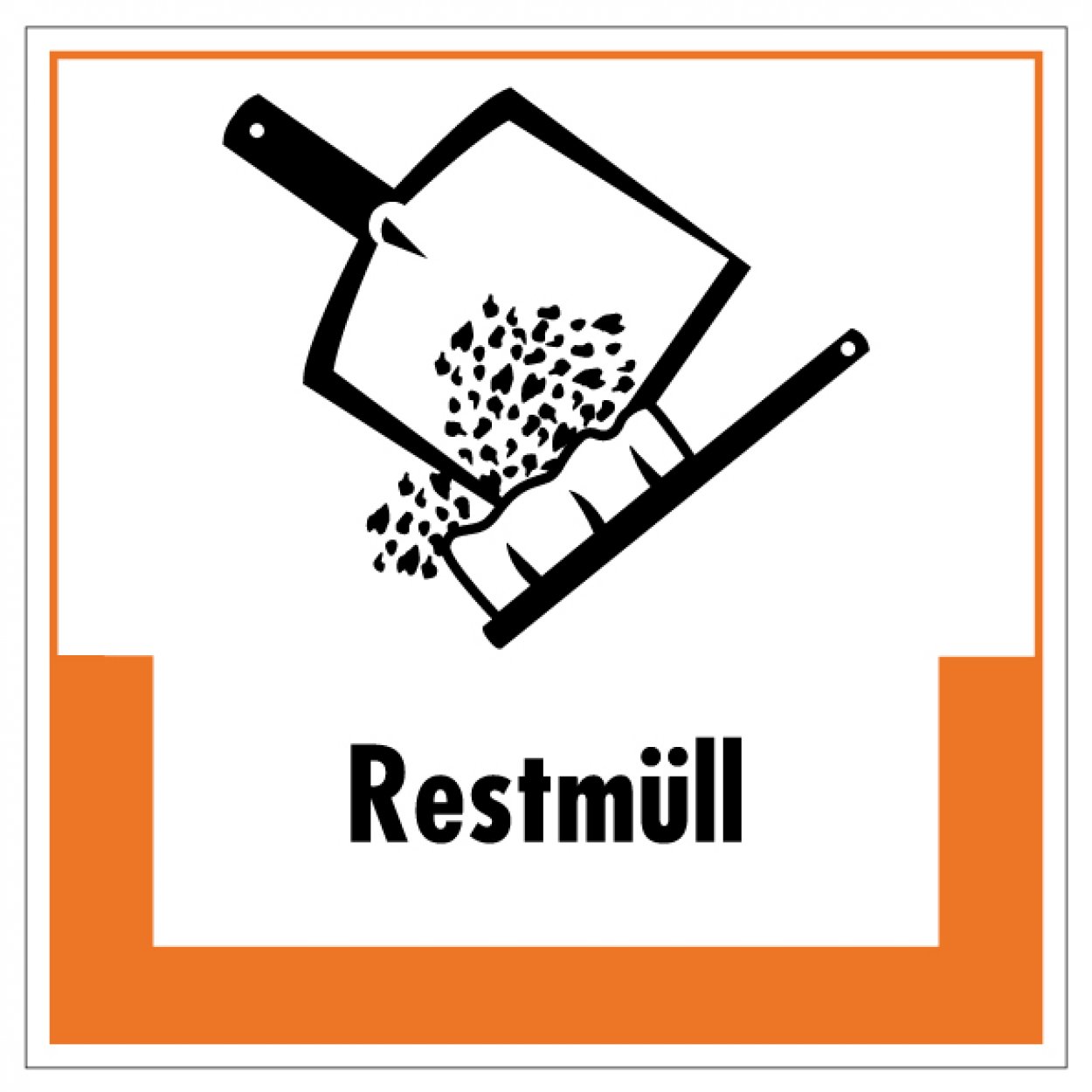 Aufkleber Abfallkennzeichnung „Restmüll“ Recycling Etikett, orange | Größe wählbar Aufkleber Abfallkennzeichnung „Restmüll“ Recycling Etikett, orange | Größe wählbar