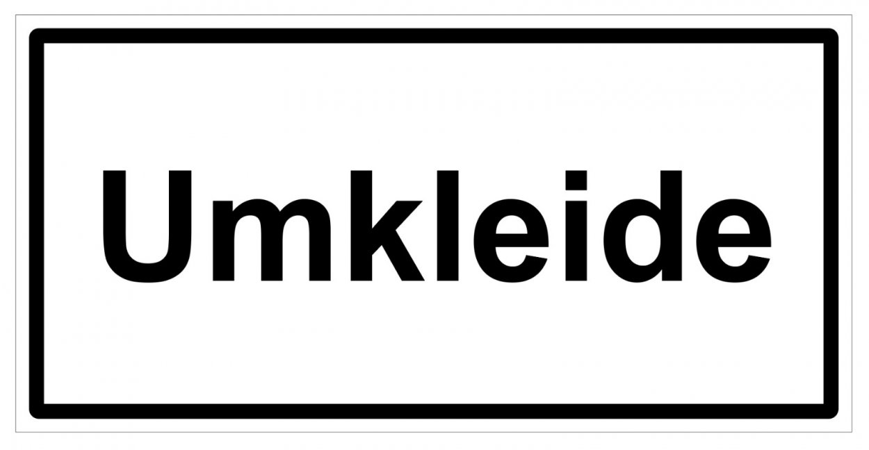 Aufkleber Hinweis "Umkleide" Schild Folie selbstklebend | 20x10 cm