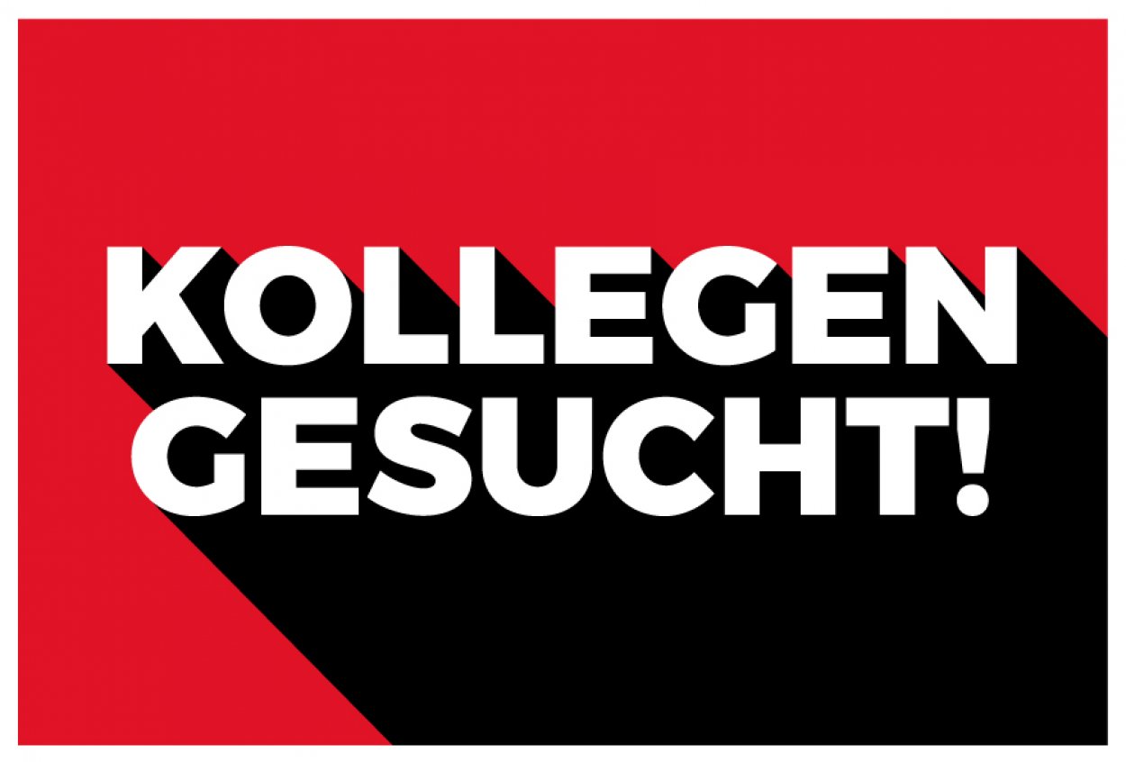 Aufkleber Hinweis „Kollegen gesucht!“ Job Etikett | Variante wählbar