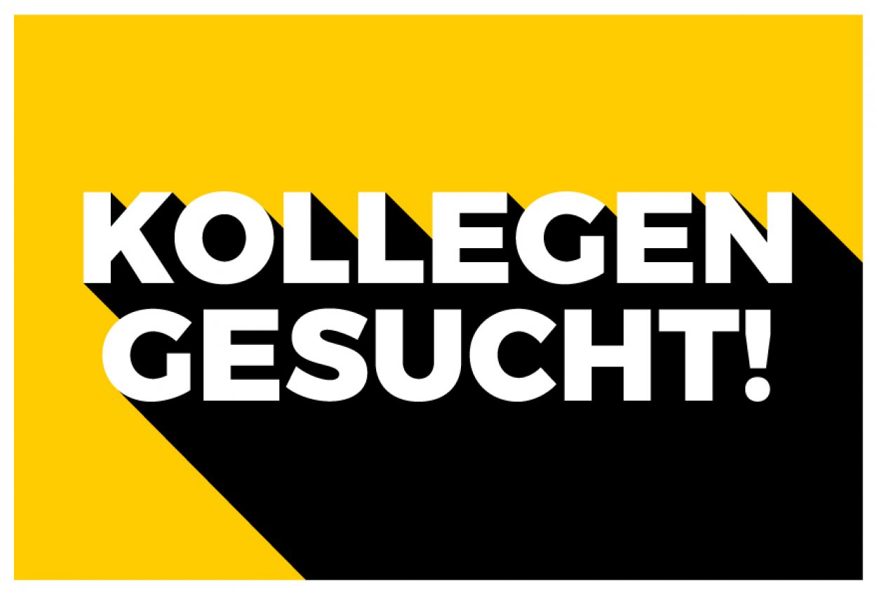 Aufkleber Hinweis „Kollegen gesucht!“ Job Etikett | Variante wählbar