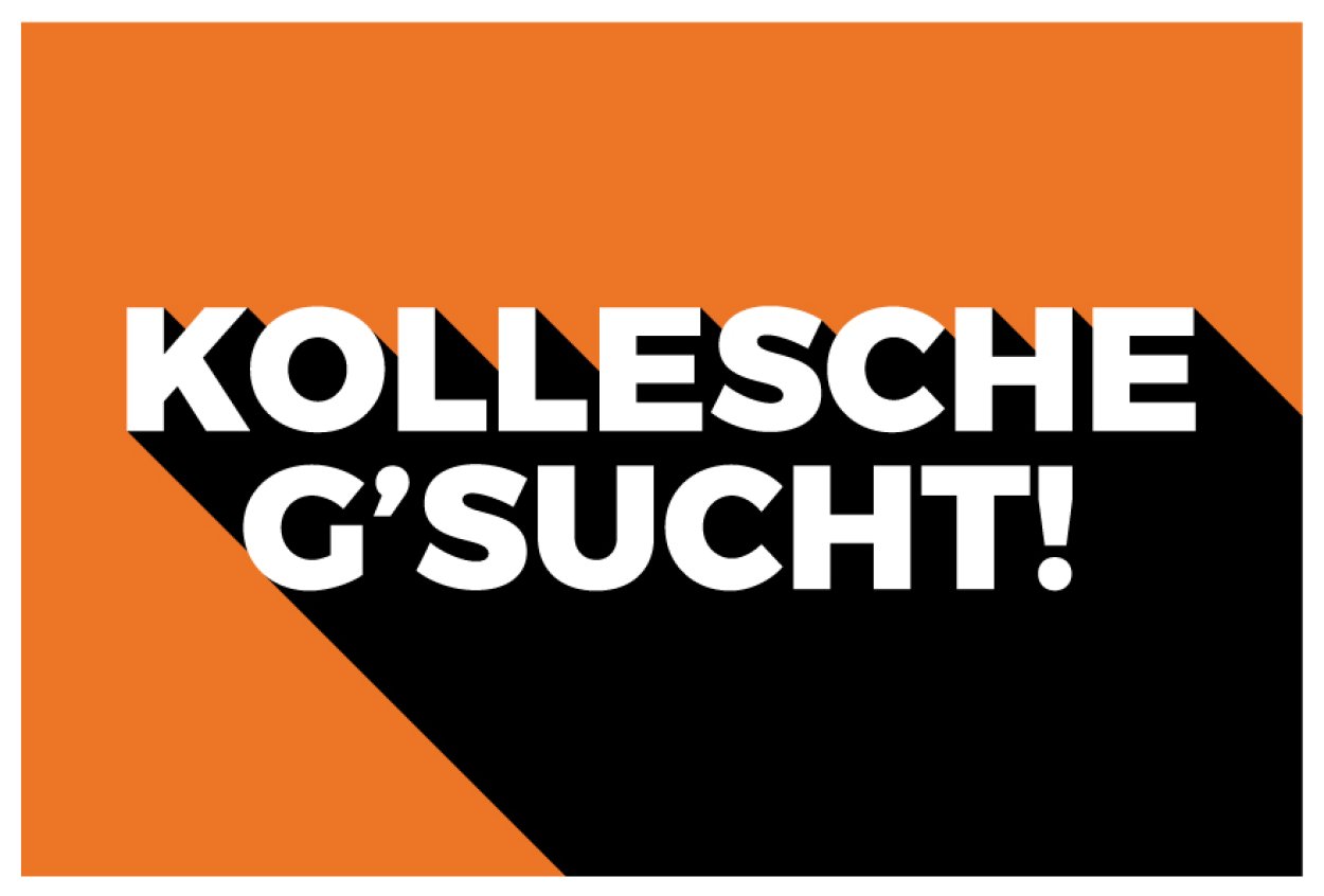 Aufkleber Hinweis "KOLLESCHE G´SUCHT!" Job Schild Folie | Variante wählbar