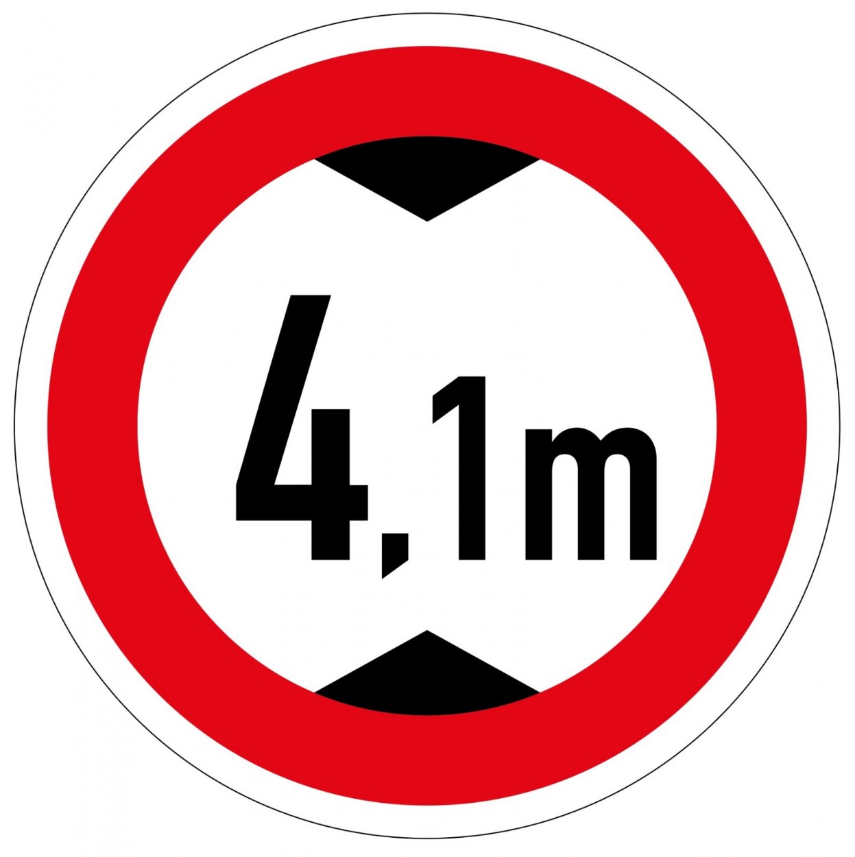 Aufkleber Verkehrszeichen "Durchfahrtshöhe 4,1m" StVO Schild Folie | Ø5-30cm