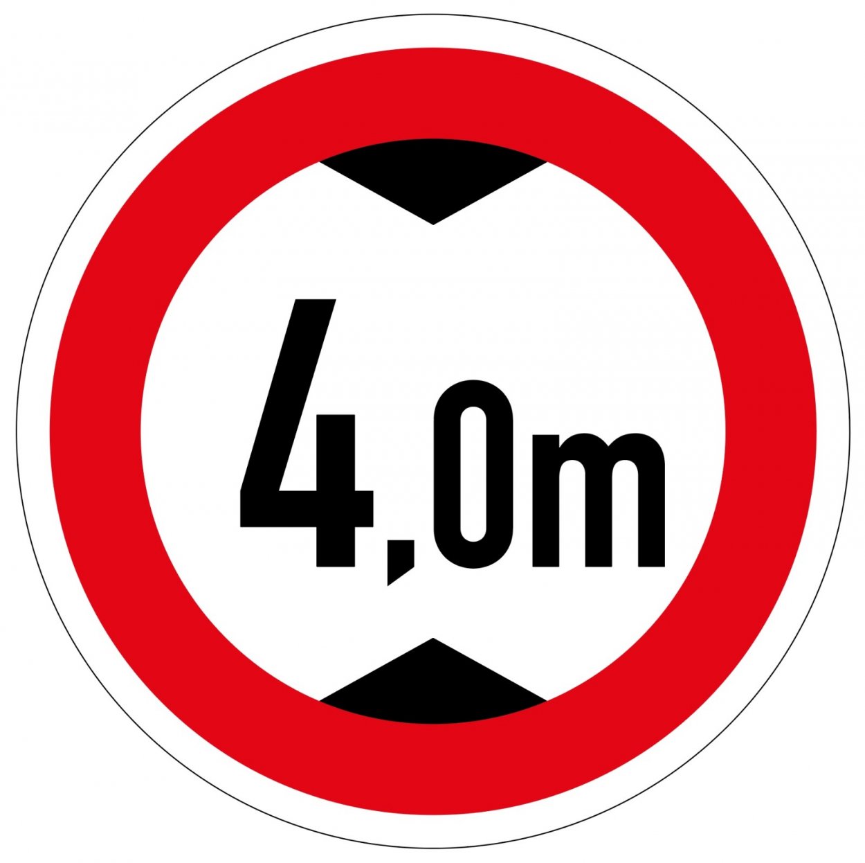 Aufkleber Verkehrszeichen „Durchfahrtshöhe 4m“ StVO Etikett | Größe wählbar Aufkleber Verkehrszeichen „Durchfahrtshöhe 4m“ StVO Etikett | Größe wählbar