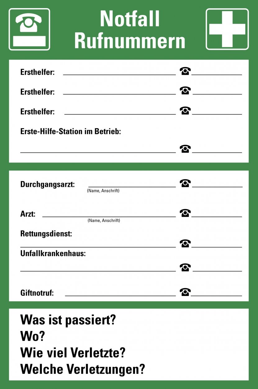 Aufkleber Hinweis „Notfallkennzeichnung Erste Hilfe“ Etikett | 20x30 cm