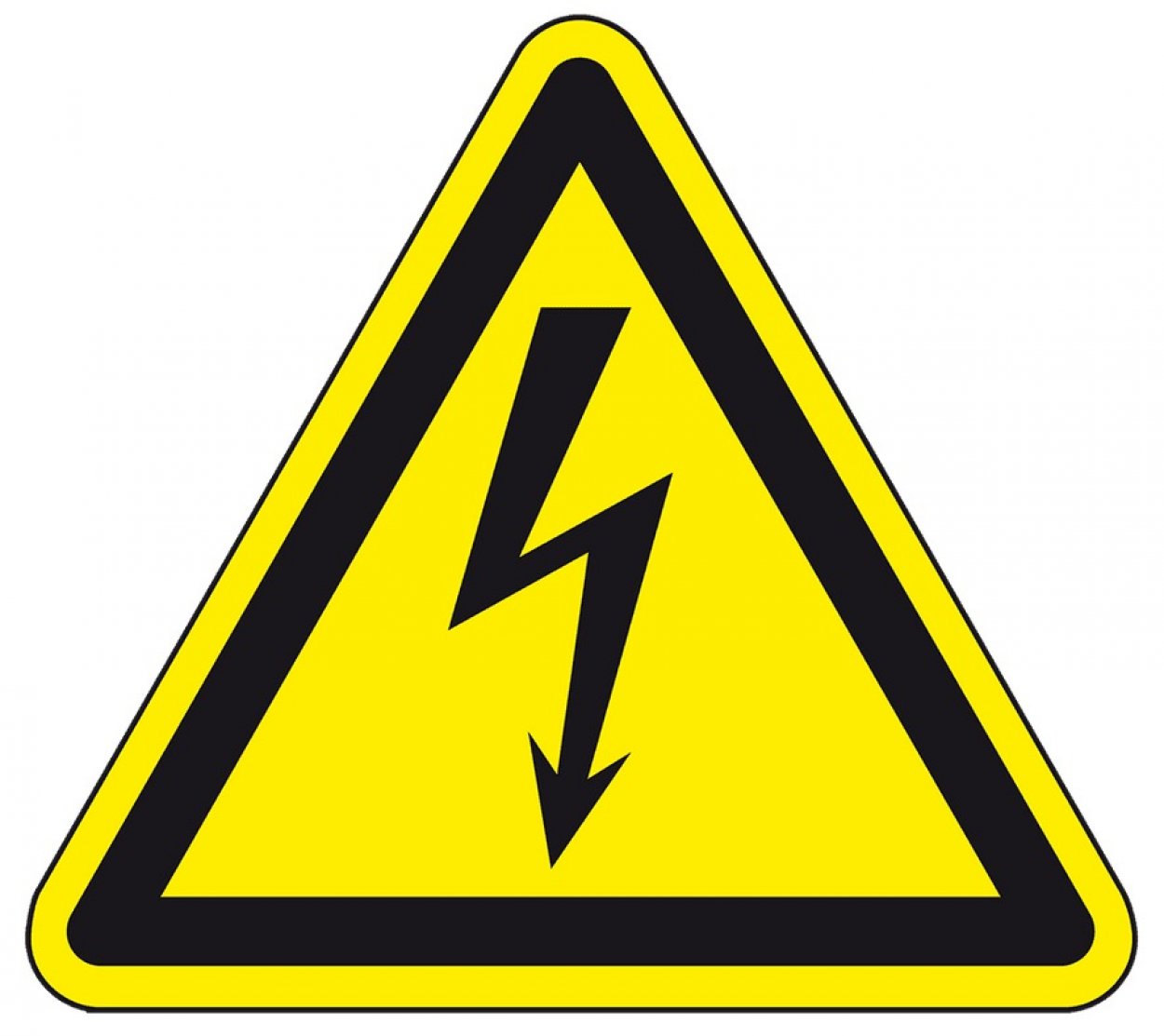 Warnschild Warnung vor elektrischer Spannung Blitz Symbol