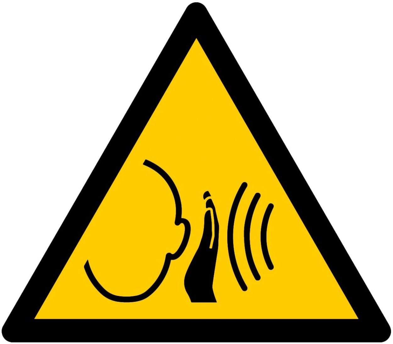 Aufkleber / Folie / Warnung vor unvermittelt auftretendem lauten Geräusch | signalgelb