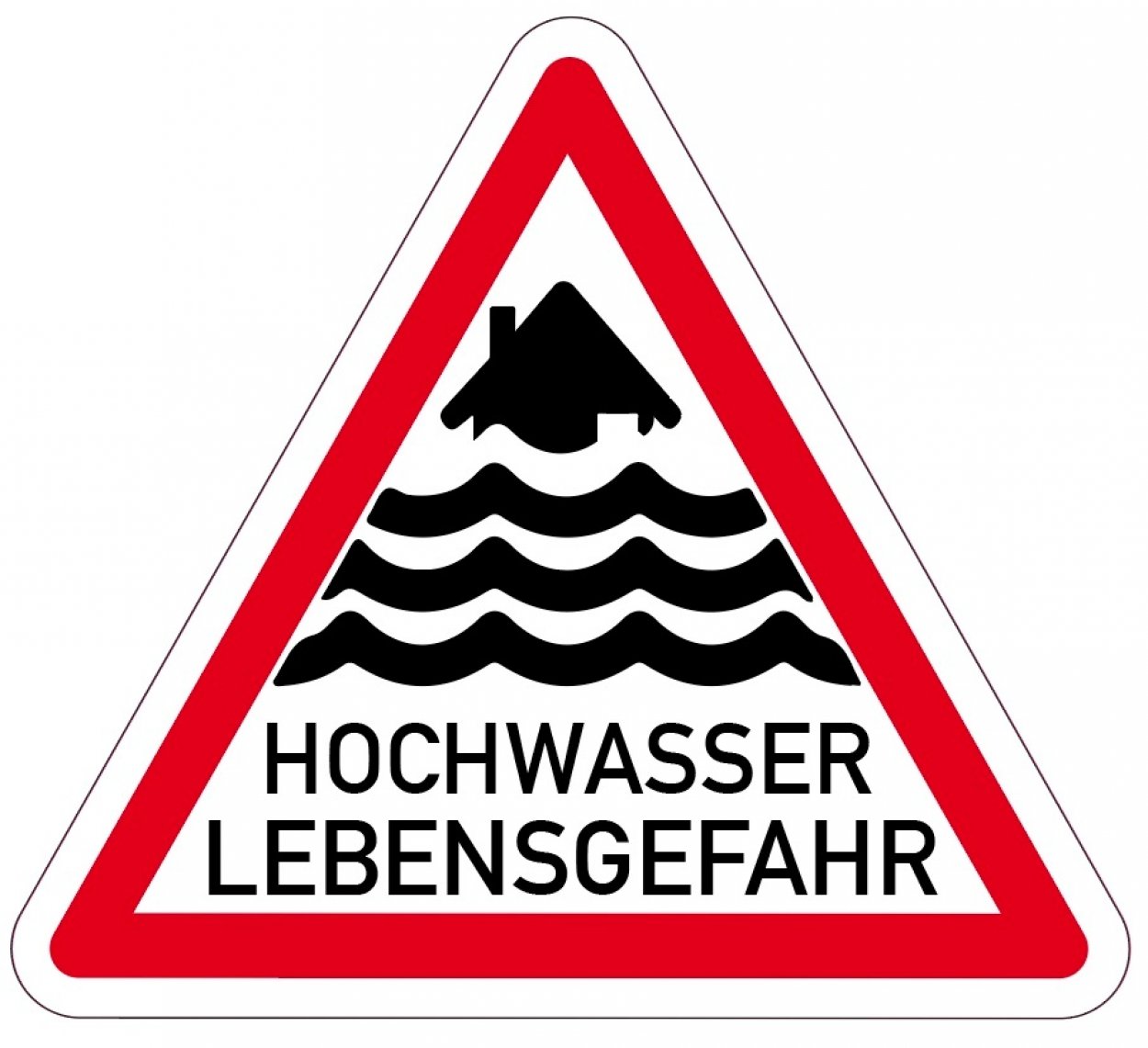 Aufkleber Warnung Dreieck "Hochwasser Lebensgefahr" Folie | SL 5-50cm